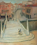 Ponte visto dall’alto, 1968, olio su tela, cm 60x50, Napoli, collezione privata